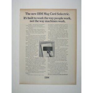 IBM Mag Card Selectric Computer Advertisement 1960s Vintage Print Ad
